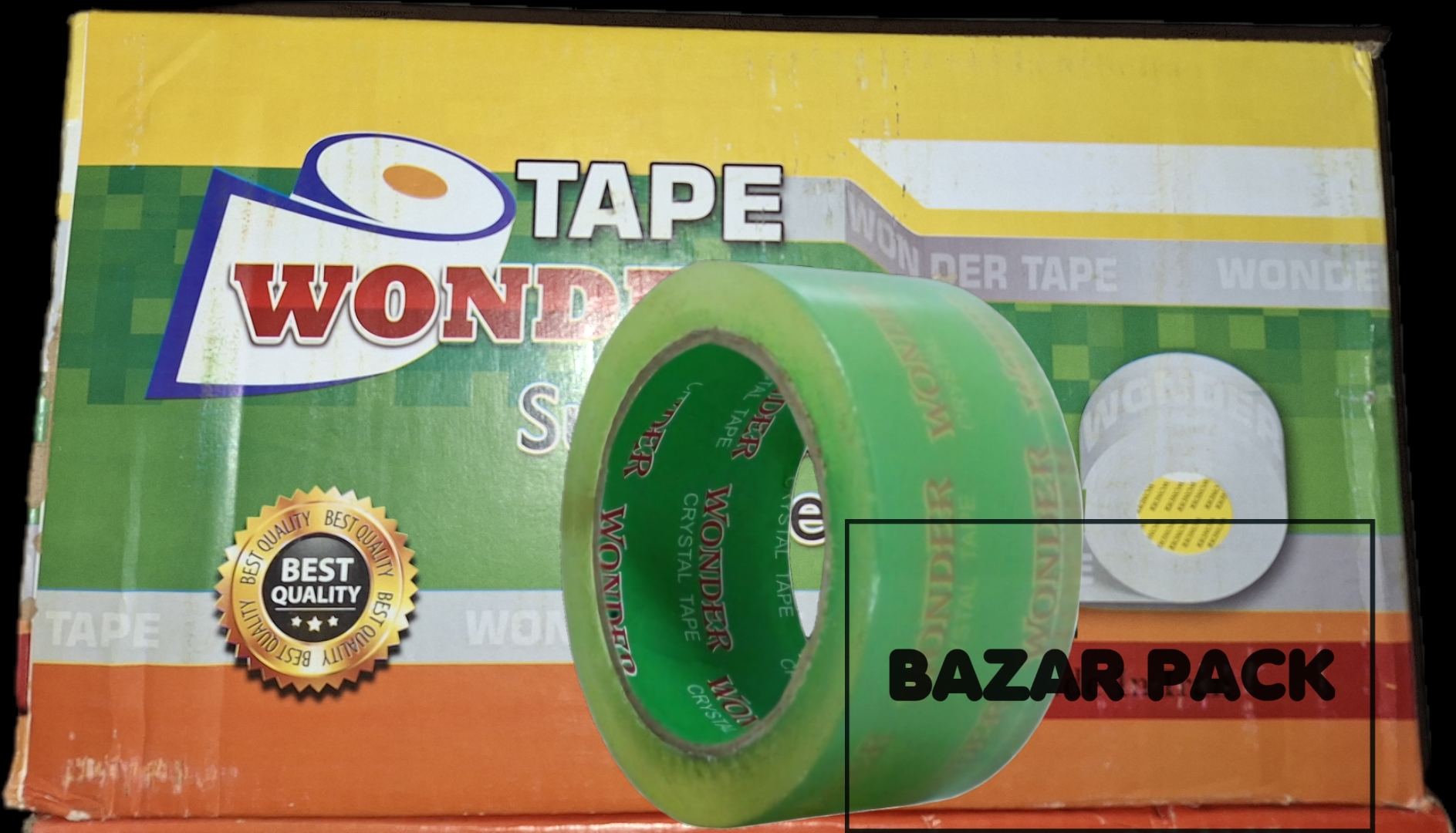 چسب پهن ۹۰ یاردی WONDER واندر سبز (کارتن ۶۰ عددی)
